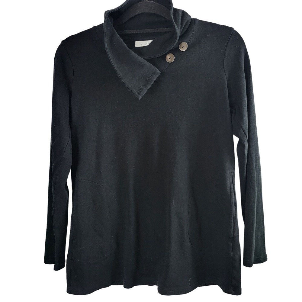 J.Jill Pure Jill Mock Neck Top XS Womens Long Sleeve Pullover Buttons Classic‎